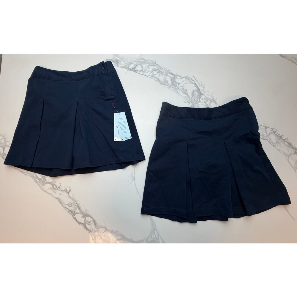 Cat & Jack Girls Navy Skort Size 8 Lot 2 Pleated School Uniform